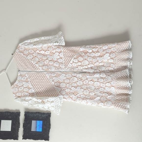 Host Pick Lulus My Dearest White Lace Short Sleeve Mini Dress - Picture 9 of 14